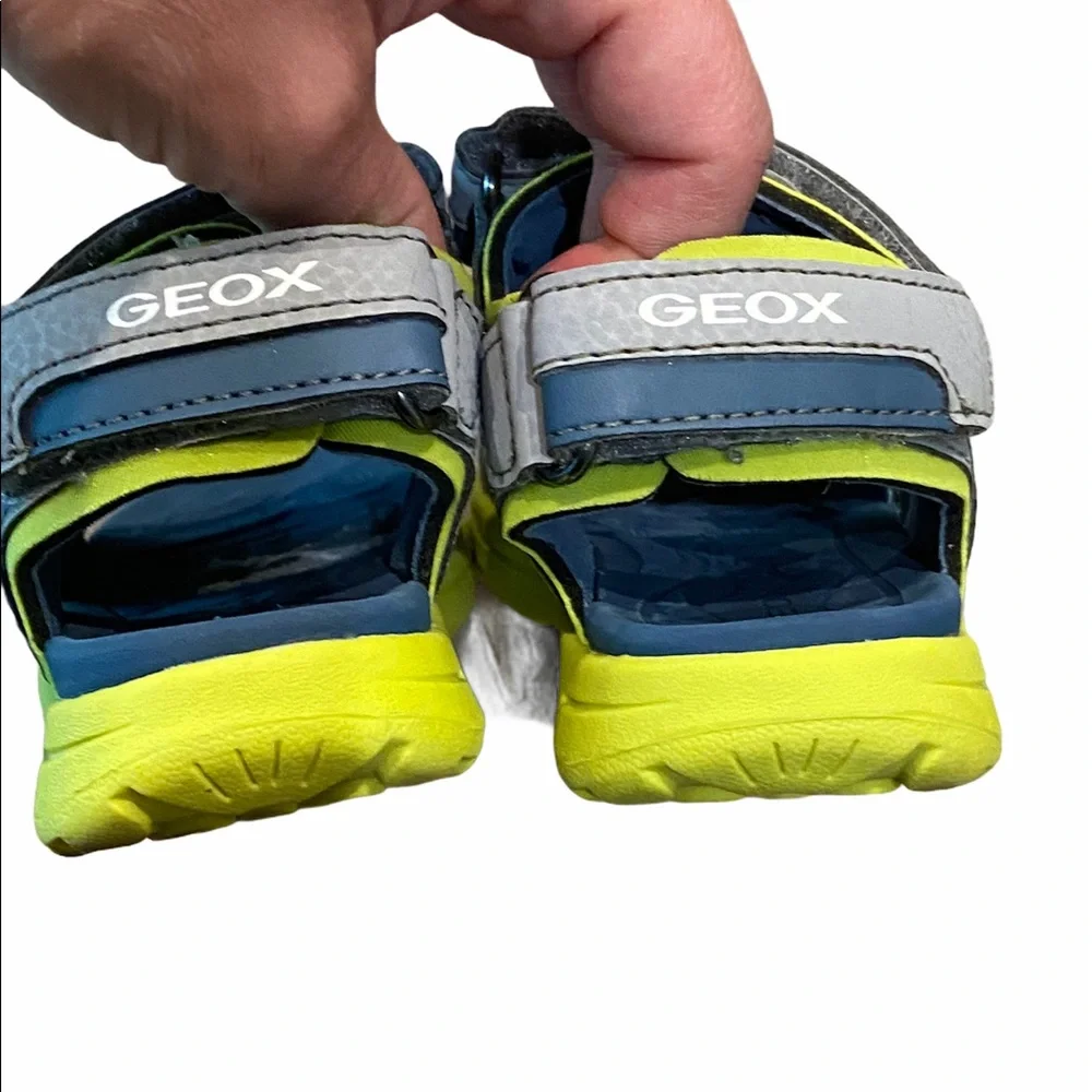 Geox blue, gray and yellow strap sandals